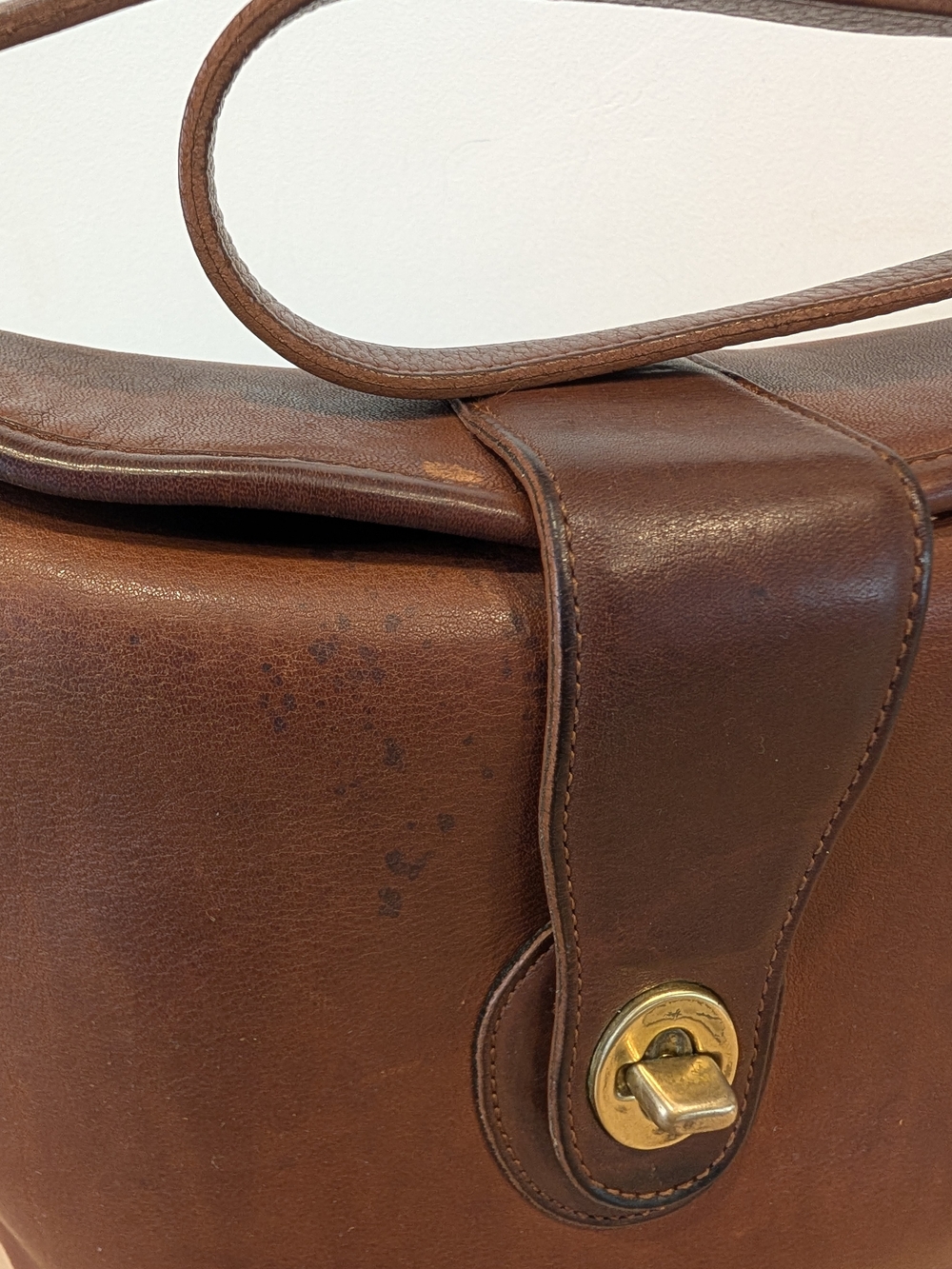 VTG 1995 Coach Nottingham Binocular Bag 9948 - Rare Two-Tone Mahogany & Taupe - Picture 4 of 13